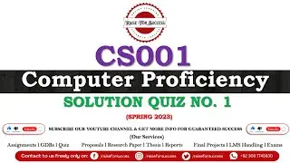 CS001 Quiz 1 Solution Spring 2023 l CS001 Quiz 1 Solution 2023 l CS001 Quiz 1 2023 @RaiseForSuccess