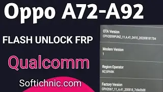 Oppo A72-A92 CPH2067 flash unlock frp by softichnic