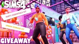 GIVEAWAY || Party Essentials & Urban Homage Kits || The Sims 4  Speed Build - NO CC