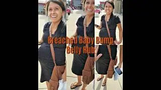 Pegnant Breeched Baby Bump Candid Belly Rub Pokeing Straight Out