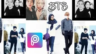 CARA EDIT FOTO BERDUA DIGABUNGIN BARENG IDOL BTS K-POP