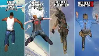 Falling from Sky to Water in All GTA & RDR games (2001-2025) - Evolution
