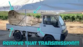 Japanese mini truck (removing the transmission)