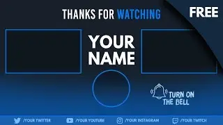 FREE: OUTRO BLUE TEMPLATE | YOUTUBE #1+ [Free Download]