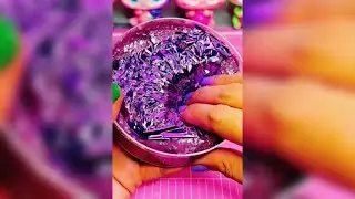 #slime #asmr #taniitoys #slimecrunchy ASMR/🎧MezCLANDOÓ🤗SLIME CRUNCHY CON LÁMINAS DE ✨ORO✨MORADAS💜