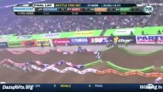 Justin Hill  Crash Heat 1 AMA Supercross 2014 Houston