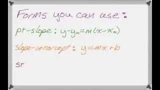 Writing the Equation of a Line