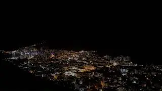 The popular nightlife town of Budva. An unforgettable trip at night, Podgorica-Budva, Montenegro