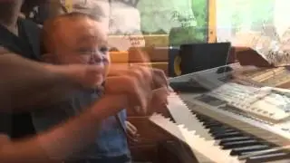Teaching my Grandson Robertino how to play Latin Freestyle Music