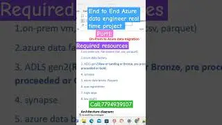 1.End to End Azure data engineer real time project| 