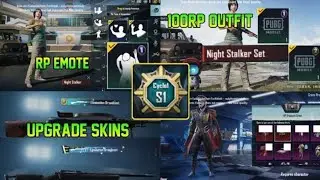 PUBG MOBILE SEASON 1 | CYCLE 1 S1 | NIGHT STALKER SET 100 RP | RP EMOTE | S1 UPGRADEBLE SKINS