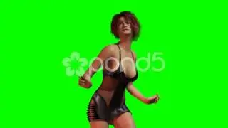 Hot Girl In Sexy Short Dress Dances - Green Screen - Loopable