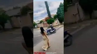 Hot girl made me crash #motorcycle #fail