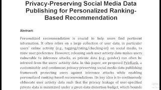 Privacy Preserving Social Media Data Publishing for Personalized Ranking Based Recommendation