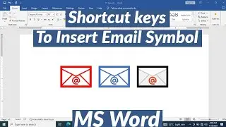 Shortcut key to Insert Email Symbol in MS Word | Character code to Insert Email Symbol in MS Word