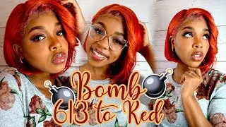 Easy and Quick Watercolor Blonde to Red| Beginner friendly Affordable Amazon wig| FT BesFor Wig
