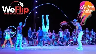 Amazing Glowing Double Dutch Act at Seaworld's Electric Ocean 2022 - FULL SHOW-