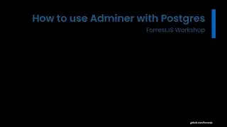 How to run Adminer and Postgres using Docker and Docker Compose