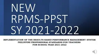 NEW RPMS-PPST (IPCRF) SY:2021-2022