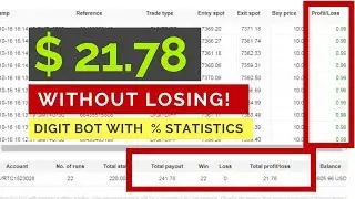 22x WIN in a row! Safer Bot Digit Differ With Statistics - Binary.com Bot Strategy 2018