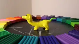 I and my assistant Strawberry elephant made Banana dog 🍌 from plasticine