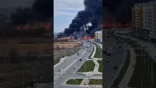 В Самаре, в Южном Городе у озера Яицкого пожар! По предварительным данным горит трава камыш 