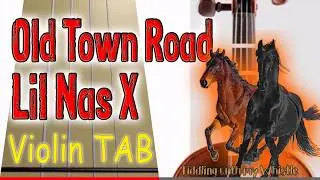 Old Town Road [Normal Speed] - Lil Nas X - Violin - Play Along Tab Tutorial