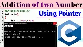 add two numbers using pointer in Programing | c program to add two numbers using pointer