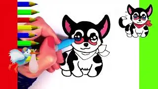 Kawaii. Dibujos para dibujar. Dibujos cute para hacer muy fácil. Perro 🐕