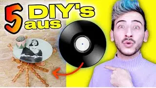 5 DIY Ideen aus Schallplatten ✨ (Regal, Tisch, bemalen..) | Dimxoo