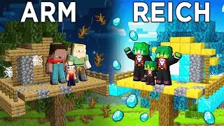 Billy Familie ARM vs OrKsui Familie REICH Baumhaus Kampf in Minecraft!
