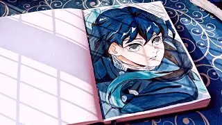 Muichiro Tokito painting step by step/Watercolor anime painting/Demon slayer painting