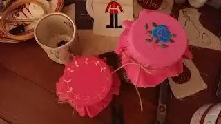[바느질 일상] 못생긴 유리컵 옷 입히기 #자수#바느질#DIY
