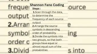 Shannon Fano Coding || Source Coding || Example