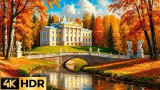 🇷🇺 4K HDR золотая осень в Павловском парке. САНКТ-ПЕТЕРБУРГ.