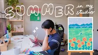 slow summer studio vlog ♡ make art w/ me in my new studio!