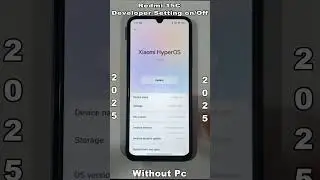 Redmi 15C developer options enable/Disable || Without Pc 2025  