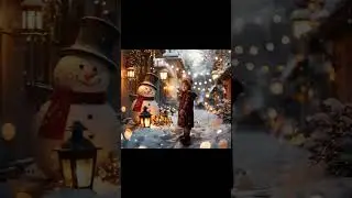 Snowman and Winter Digital Backdrop #photographybackdrops #digitalbackdrop #photobackdrop #snowman