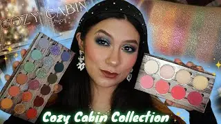 SIMPLY POSH COSMETICS COZY CABIN HOLIDAY COLLECTION + SWATCHES | 2 EYE LOOKS & COMPARISONS 🎄