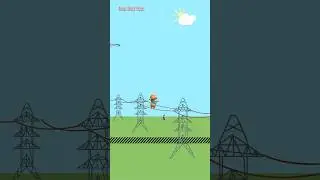 Baby is doing Circus on electrical wire and train is approaching fast
