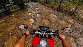 4K POV Riding my bike in village PotHole roads | Honda CB Hornet 160R | Pure Engine Sound | ASMR