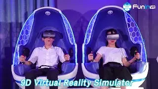 Three Seats 9D Virtual Reality Simulator Automatic Roller Coaster Egg Type