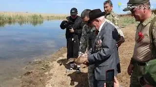 В Калмыкии развернули большое Знамя Победы. 7 мая 2024 года.