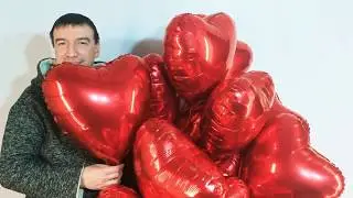 Сердца фольга красные