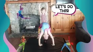 Workout at Home- EXERCISE and GYMNASTICS Combo! | Mia and Ellie