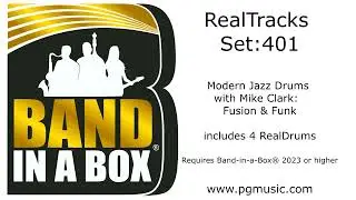 Band-in-a-Box® 2023 - RealTracks Set 401: Modern Jazz Drums with Mike Clark:  Fusion & Funk