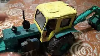 трактор ЮМЗ 6 из бумаги , обновлённый , мопед доделаный