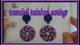 Bubble rainbow  round earings #creative #diy #handmade  #paperjewelry #diycrafts #papercraft  #paper