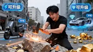 【Full】❤️🔨 He Gets a Crit Hammer That Upgrades ANYTHING! Scrap to Gold… Bike to Supercar!