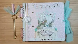 Libro dos para Adriana sin muñeca y en tonos rosa , verde agua
